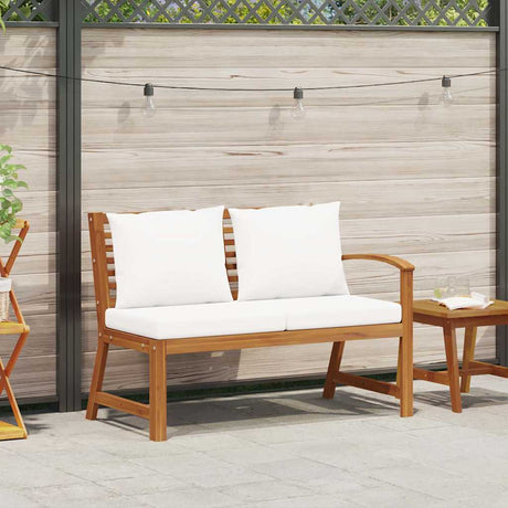 Vidaxl tuinbank met crèmekleurig kussen 114,5 cm massief acaciahout