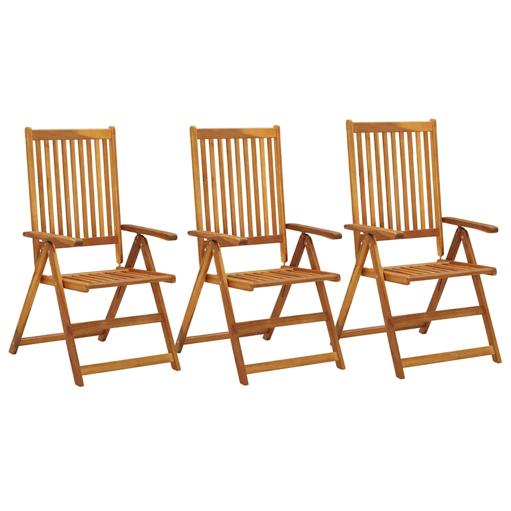 Vidaxl tuinstoelen verstelbaar 3 st massief acaciahout