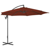 Vidaxl -schwimmender Parasol mit Stahlpol 300 cm Terrakotta -gelöscht
