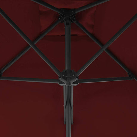 VIDAXL -Parasol mit Stahlpol 250x250x230 cm Bordeaux rot