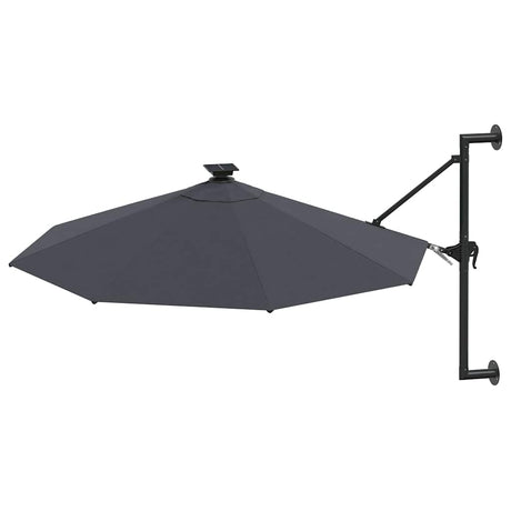 Vidaxl -Wandparasol mit LEDs 300 cm Anthrazit -gelenkt