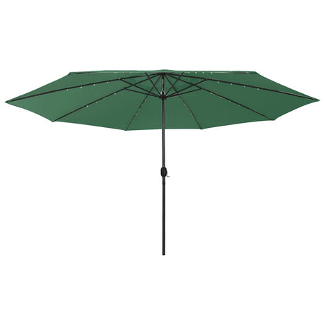 Vidaxl -Parasol mit LED -Beleuchtung und Metallpol 400 cm Grün