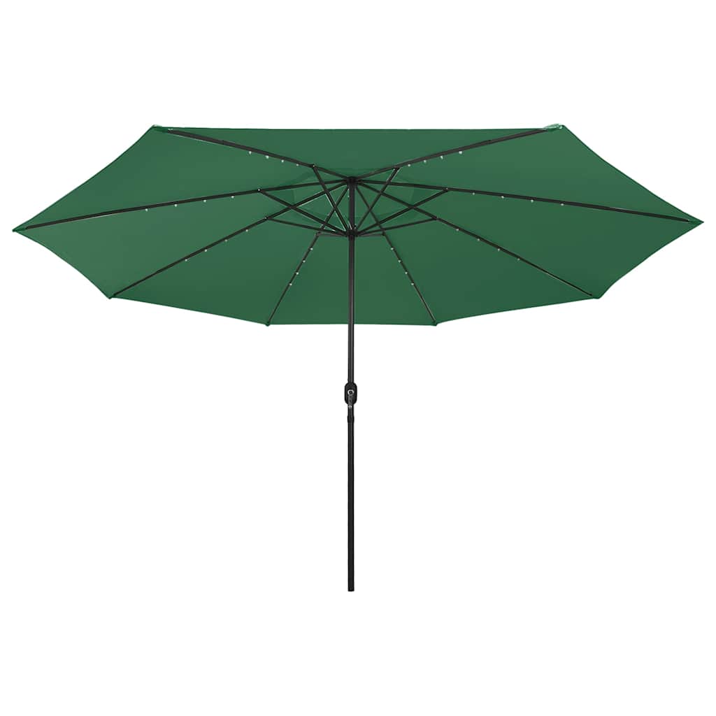 Vidaxl -Parasol mit LED -Beleuchtung und Metallpol 400 cm Grün