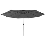 Vidaxl -Parasol mit LED -Beleuchtung Metallpol 400 cm Anthrazitfarbe