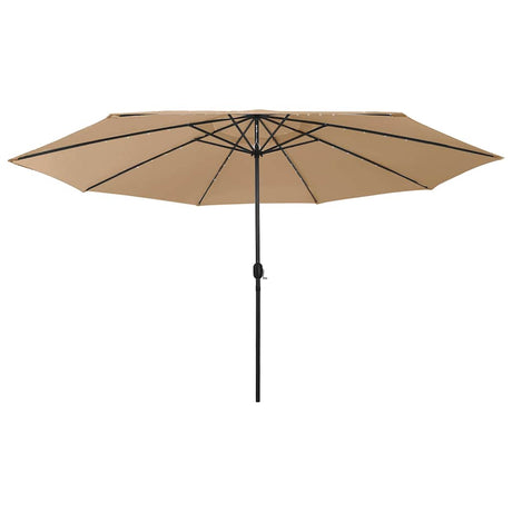 VIDAXL -Parasol mit LED -Beleuchtung und Metallpol 400 cm Taupe