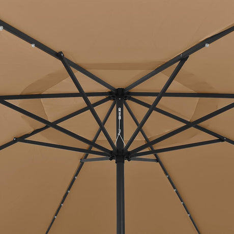 VIDAXL -Parasol mit LED -Beleuchtung und Metallpol 400 cm Taupe