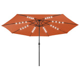 Vidaxl Parasol mit LED -Beleuchtung Metallpol 400 cm Terrakotta Farbe