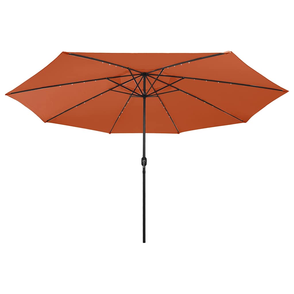 Vidaxl Parasol mit LED -Beleuchtung Metallpol 400 cm Terrakotta Farbe
