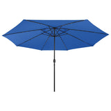 VidaXL Sonnenschirm mit LED-Beleuchtung 400 cm azurblau