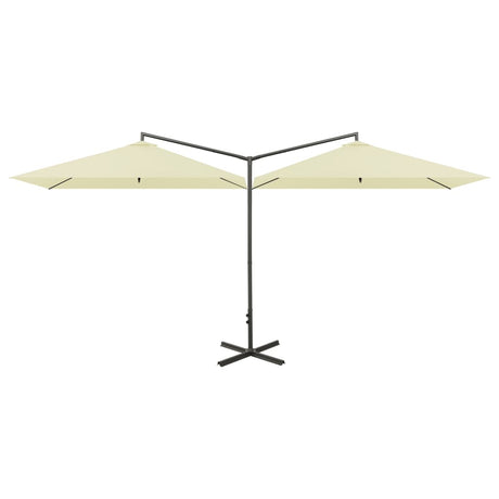 Vidaxl Parasol Double mit Stahlpol 600x300 cm Sandkoloriert