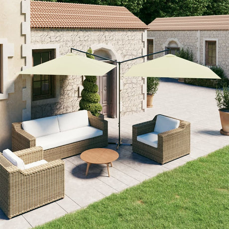 Vidaxl Parasol Double mit Stahlpol 600x300 cm Sandkoloriert