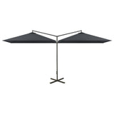Vidaxl Parasol Double mit Stahlpol 600x300 cm Anthrazit -gelöscht