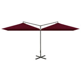 Vidaxl Parasol Doppel mit Stahlpol 600x300 cm Bordeaux Rot