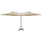 Vidaxl Parasol Doppel mit Stahlpol 600 cm Taupe
