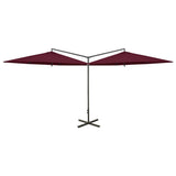 Vidaxl Parasol Doppel mit Stahlpol 600 cm Bordeaux Rot