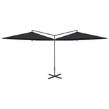 Vidaxl Parasol Doppel mit Stahlpol 600 cm Schwarz