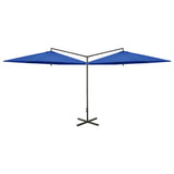 Vidaxl Parasol Doppel mit Stahlpol 600 cm Azurblau