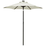 Vidaxl-Parasol mit LED-Beleuchtung 200x211 cm Aluminium sandfarben