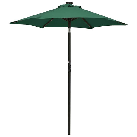 Vidaxl -Parasol mit LED -Beleuchtung 200x211 cm Aluminiumgrün