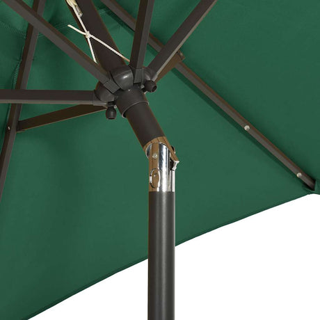 Vidaxl -Parasol mit LED -Beleuchtung 200x211 cm Aluminiumgrün