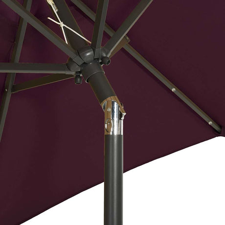 Vidaxl Parasol mit LED -Beleuchtung 200x211 cm Aluminium Burgunderrot