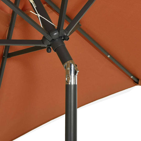 Vidaxl Parasol mit LED -Beleuchtung 200x211 cm Aluminium Terrakotta