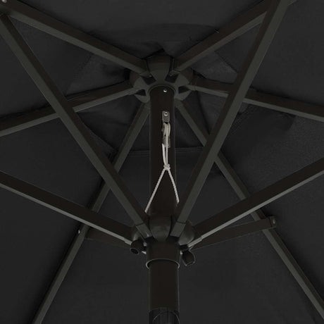 Vidaxl Parasol mit LED -Beleuchtung 200x211 cm Aluminiumschwarz