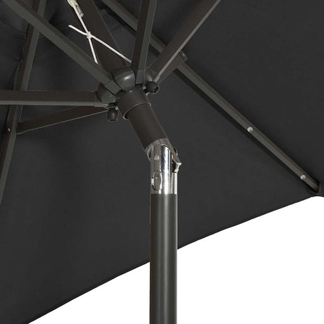 Vidaxl Parasol mit LED -Beleuchtung 200x211 cm Aluminiumschwarz
