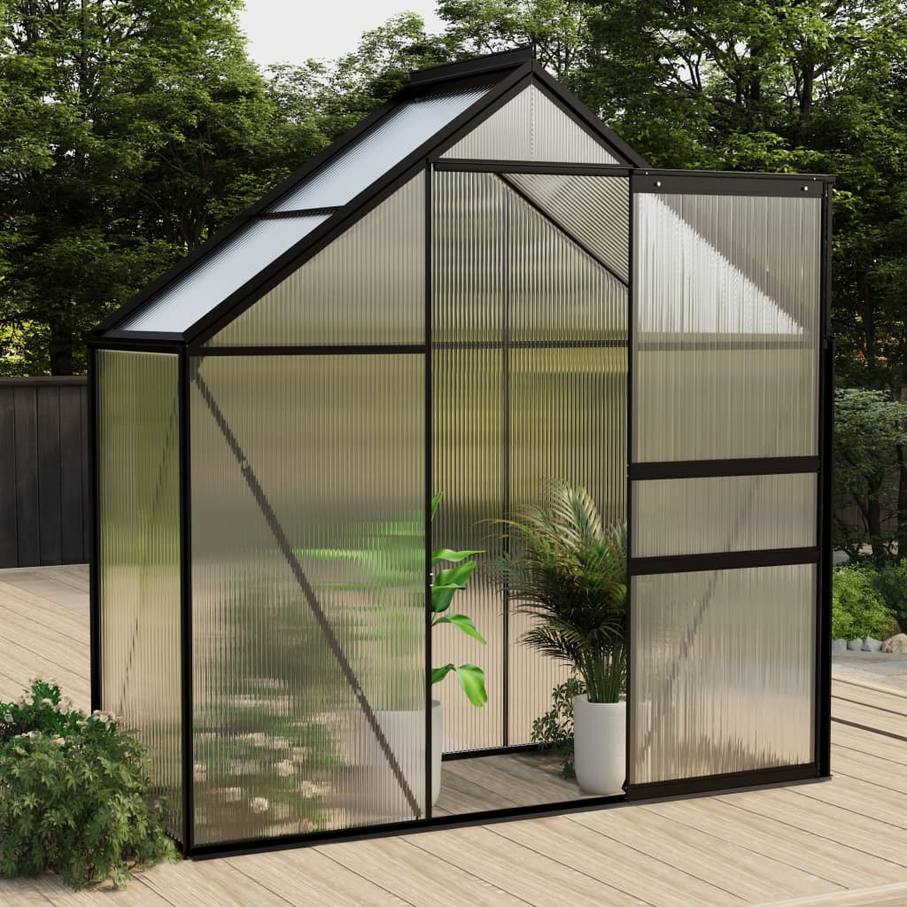 VidaXL Gartengewächshaus 1,33 m² Aluminium Anthrazit