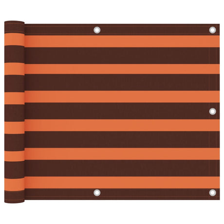 Vidaxl Balkon Bildschirm 75x600 cm Oxford Fabric Orange und Braun