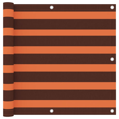 Vidaxl Balkon Bildschirm 90x600 cm Oxford Fabric Orange und Braun