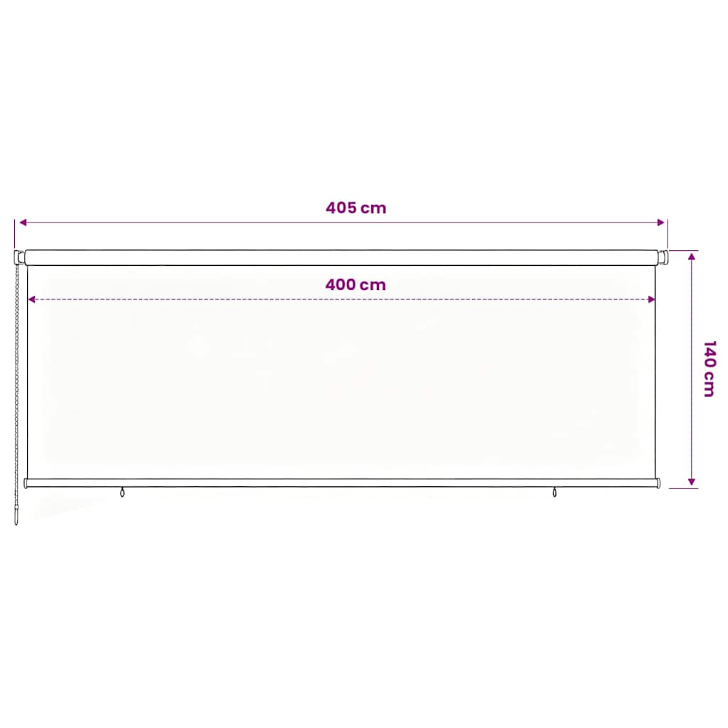 Vidaxl rolgordijn voor buiten 405(b)x140(h) cm hdpe zwart
