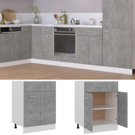 Vidaxl onderkast met lade 60x46x81,5 cm bewerkt hout betongrijs