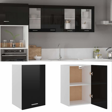 Vidaxl bovenkast lyon 39,5x31x60 cm bewerkt hout hoogglans zwart