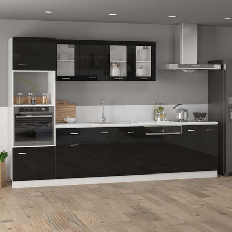 Vidaxl bovenkast lyon 39,5x31x60 cm bewerkt hout hoogglans zwart