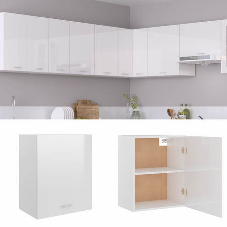 Vidaxl bovenkast lyon 50x31x60 cm bewerkt hout hoogglans wit