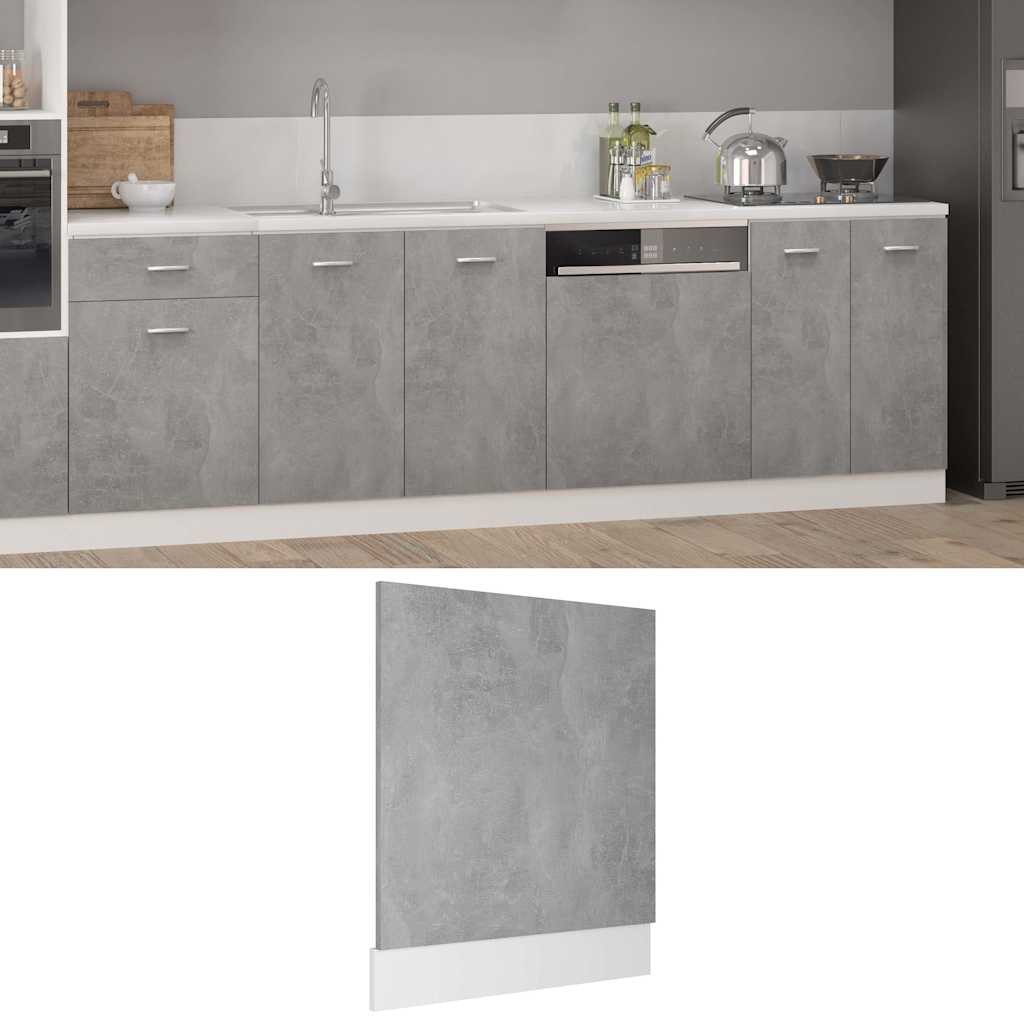 Vidaxl vaatwasserpaneel lyon 59,5x3x67 cm bewerkt hout betongrijs