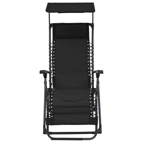 Vidaxl terrasstoelen 2 st inklapbaar textileen zwart