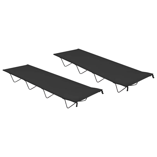 Vidaxl Campbetten 2 ST 180x60x19 cm Oxford Stoff und Stahlschwarz