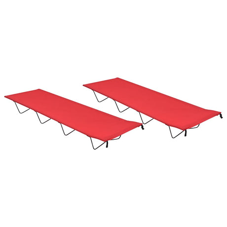 Vidaxl Campbetten 2 ST 180x60x19 cm Oxford Stoff und Stahlrot