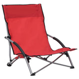 Vidaxl strandstoelen 2 st inklapbaar stof rood