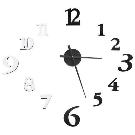 VidaXL 3D-Wanduhr modern XXL 100 cm Schwarz-Weiß
