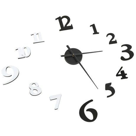 VidaXL 3D-Wanduhr modern XXL 100 cm Schwarz-Weiß