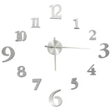 VidaXL 3D-Wanduhr modern XXL 100 cm silberfarben