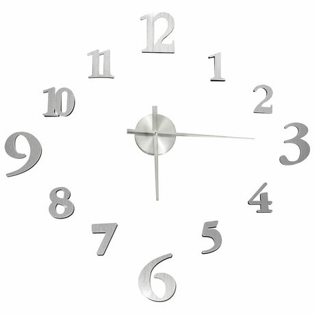 VidaXL 3D-Wanduhr modern XXL 100 cm silberfarben