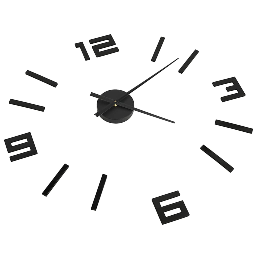 VidaXL 3D-Wanduhr modern XXL 100 cm Schwarz