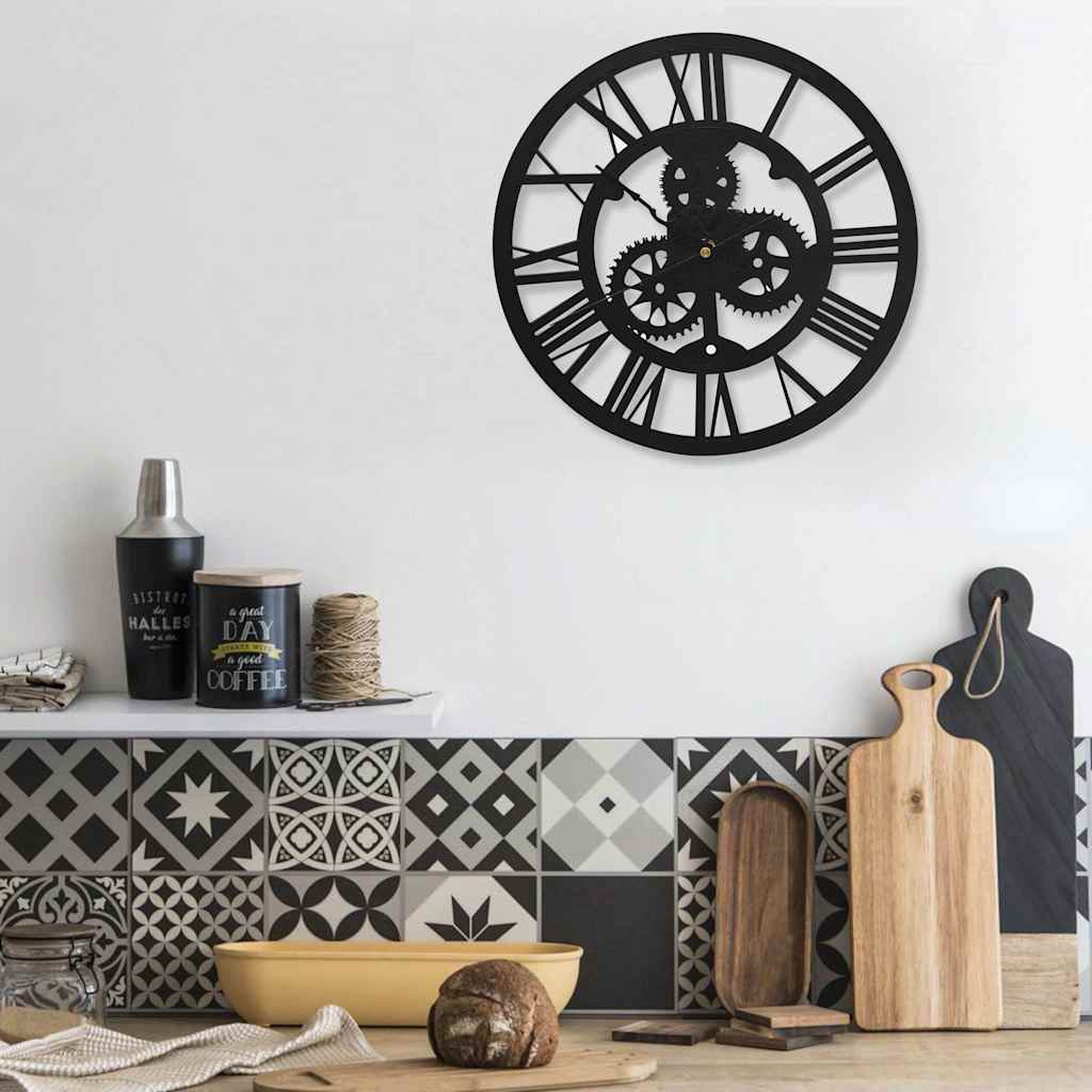 VidaXL Wanduhr 30 cm Acryl schwarz
