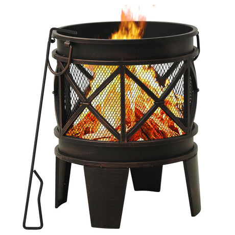 Vidaxl -Kamin mit Poker Ø42x54 cm Stahl