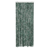 Vidaxl Fly Vorhang 56x185 cm Chenille grün und weiß