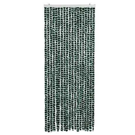 Vidaxl Fly Vorhang 56x185 cm Chenille grün und weiß